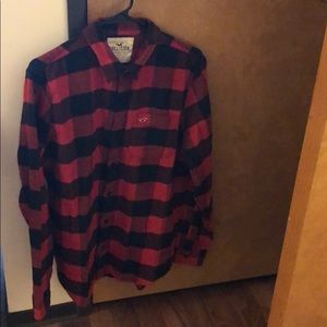 Hollister red/black plaid flannel